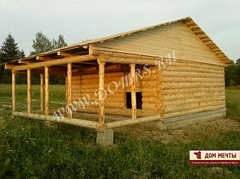 Баня с крыльцом под одной крышей